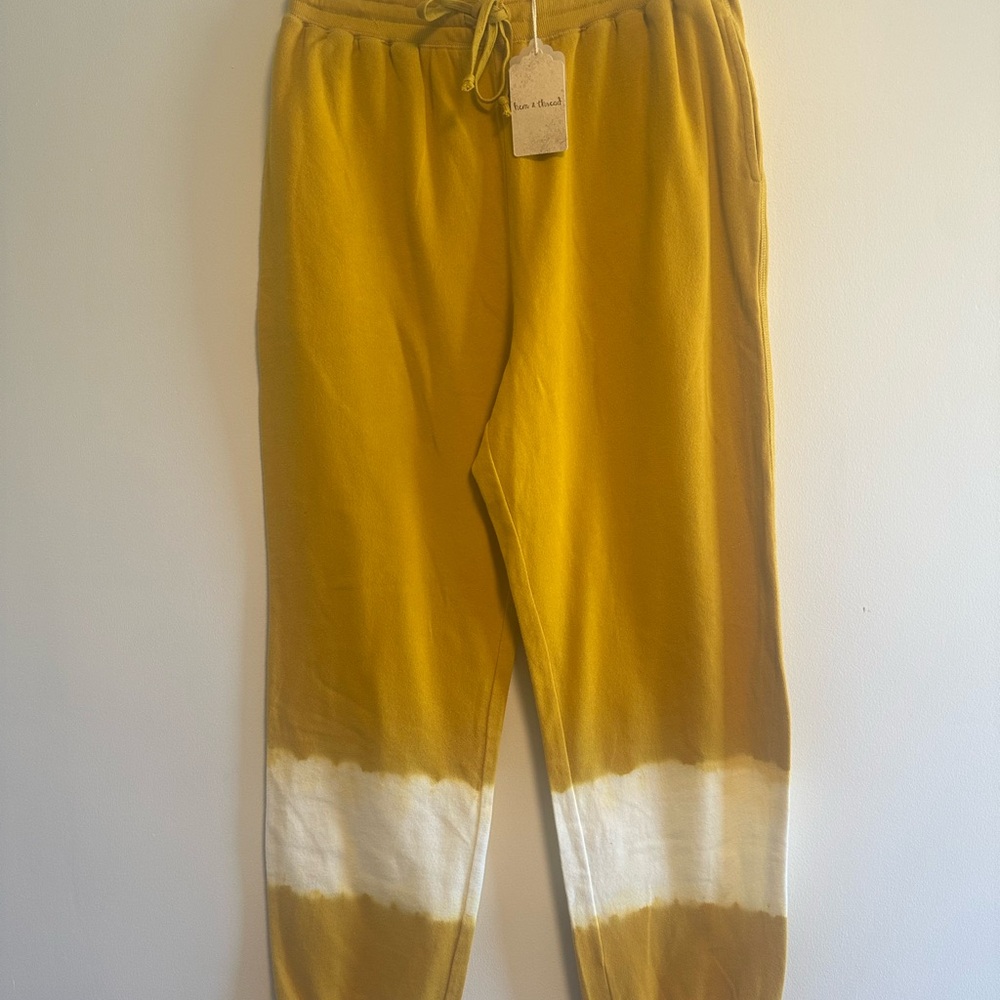 Hem & Thread Mustard Yellow Dip-Dye Jogger Pants